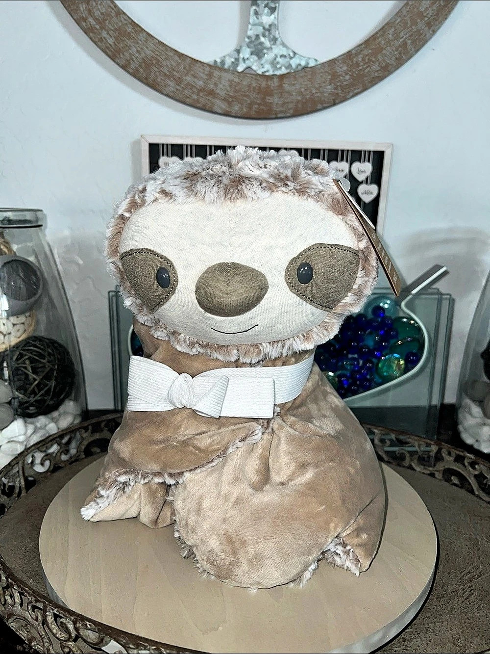 🦥DEMDACO Heartful Hugs Sloth Weighted Lap Blanket Brown & Cream🦥